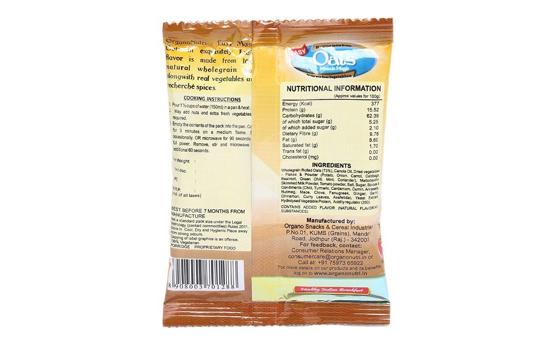 Organo Nutri Oats Masala Magic    Pack  748 grams